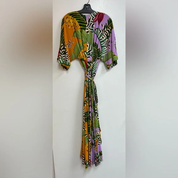 FARM Rio Mixed Striped Bananas Maxi Wrap Dress Multi - Picture 3 of 4
